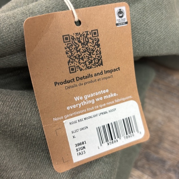 NWT Patagonia Unisex Ridge Rise Moonlight Uprisal Hoodie -Sleet Green W/XXL M/XL - Picture 5 of 9